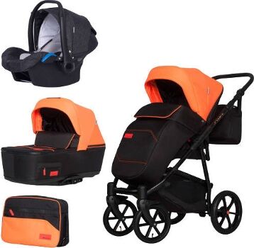 Riko Carrinho de Bebé Individual Swift Neon + Kite Isofix Ready Party Laranja