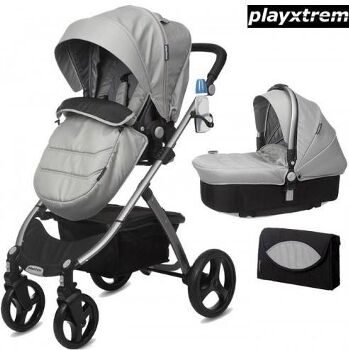 Playxtrem Carrinho de Bebé Duo 2 Silver