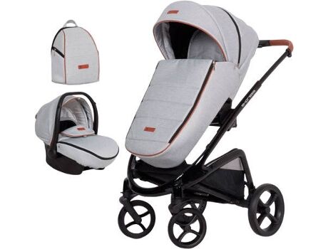 Euro-Cart Carrinho de Bebé Individual Express + Grupo 0+ Isofix Ready Cinzento Fox