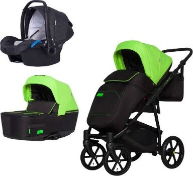 Riko Carrinho de Bebé Individual Swift Neon + Kite Isofix Ready Ufo Verde