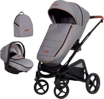 Euro-Cart Carrinho de Bebé Individual Express + Grupo 0+ Isofix Ready Antracite