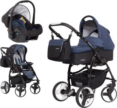 Euro-Cart Carrinho de Bebé Individual Passo Sport + Grupo 0+ Isofix Ready Denim