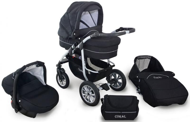 Coral Duo 3 in 1 Barnvagn – Travel System - Black