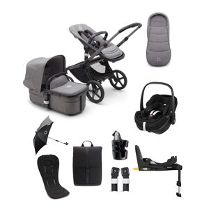 Bugaboo Fox5 Essential 9 Piece Travel System with Pebble Pro 360 Car Seat and Base in Grey Melange