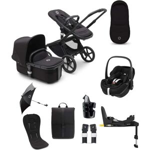 Bugaboo Fox5 Essential 9 Piece Travel System with Pebble Pro 360 Car Seat and Base in Midnight Black