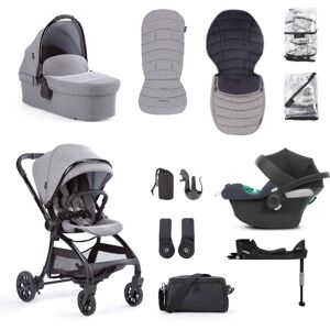 Junior Jones Aylo Grey Marl 12pc Travel System inc Cybex Steel Grey Car Seat