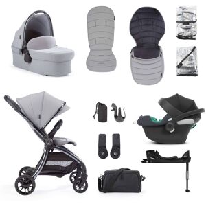 Junior Jones Aylo Pebble Grey 12pc Travel System inc Cybex Steel Grey Car Seat