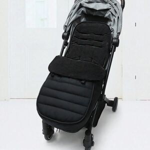 SHEIN 1pc Baby Stroller Footmuff Sleeping Bag Cover Detachable For Use As A Stroller Pad Black one-size