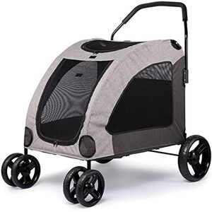 Generic Dog Strollers for Large Dogs Clearance Pet Stroller Premium Heavy Duty Dog/cat/pet Stroller Travel Carriage Dog Prams Pushchairs with Oversized Wheels (Light Grey) (Light Grey)