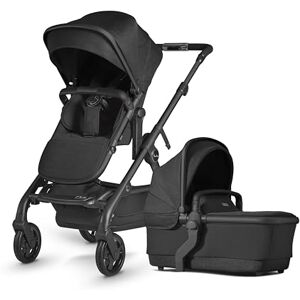 Silver Cross - Wave Single to Double Pushchair - 2 in 1 Pram - Narrow Double Buggy - Car Seat Compatible - Newborn to 4 Years (22kg) - Onyx