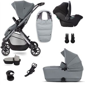Silver Cross Dune + First Bed Folding Carrycot Travel System Bundle - Glacier