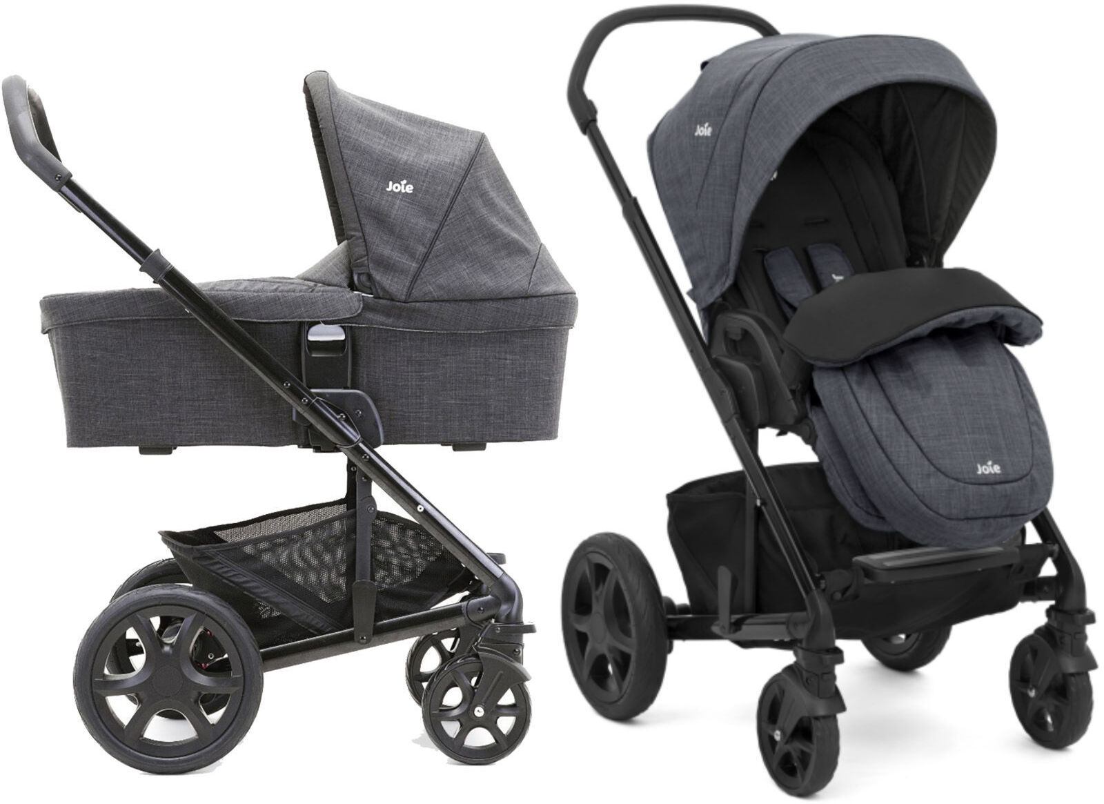 Joie Chrome DLX Pushchair (inc Footmuff) & Carrycot - Pavement