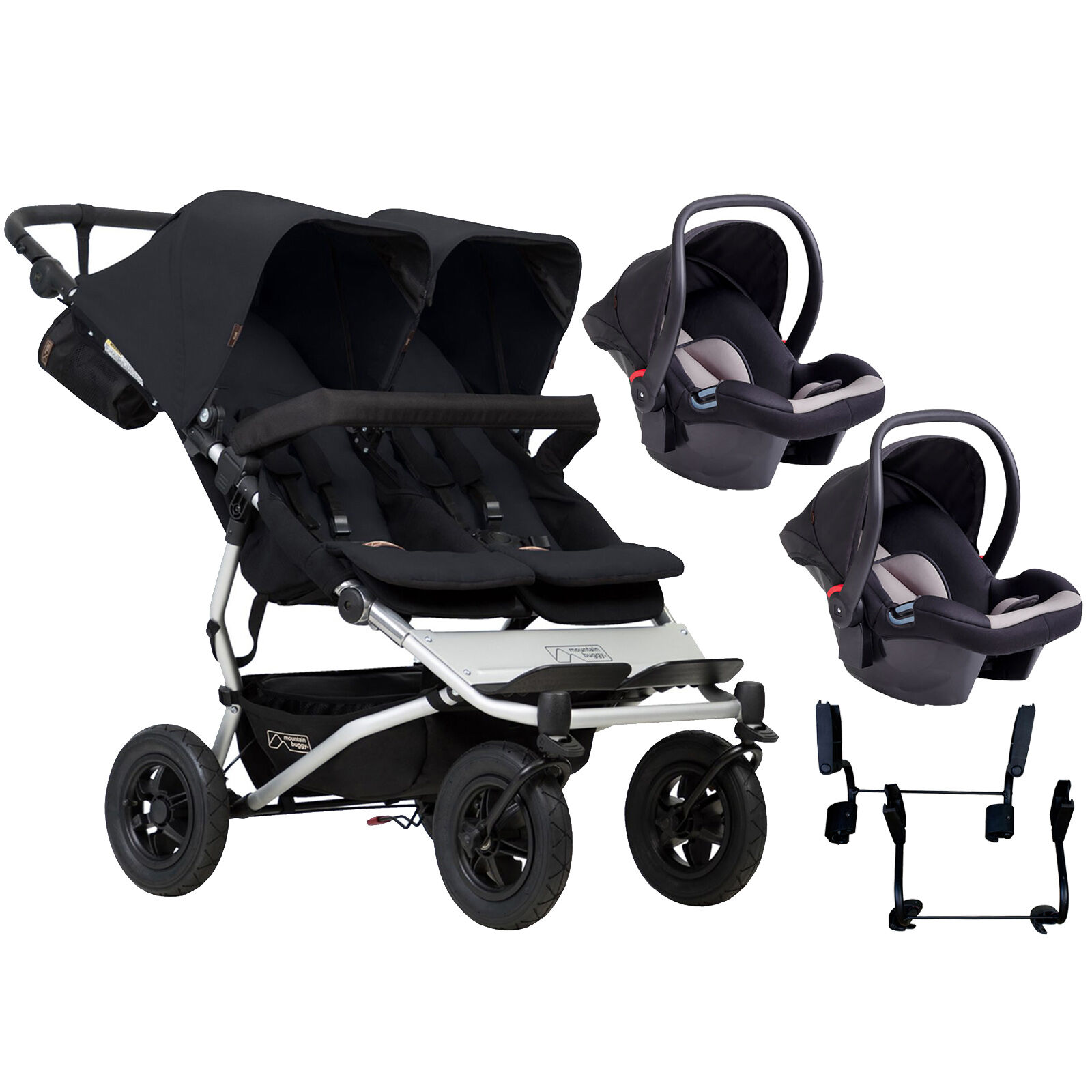 Mountain Buggy Duet V3 Double Travel System - Black