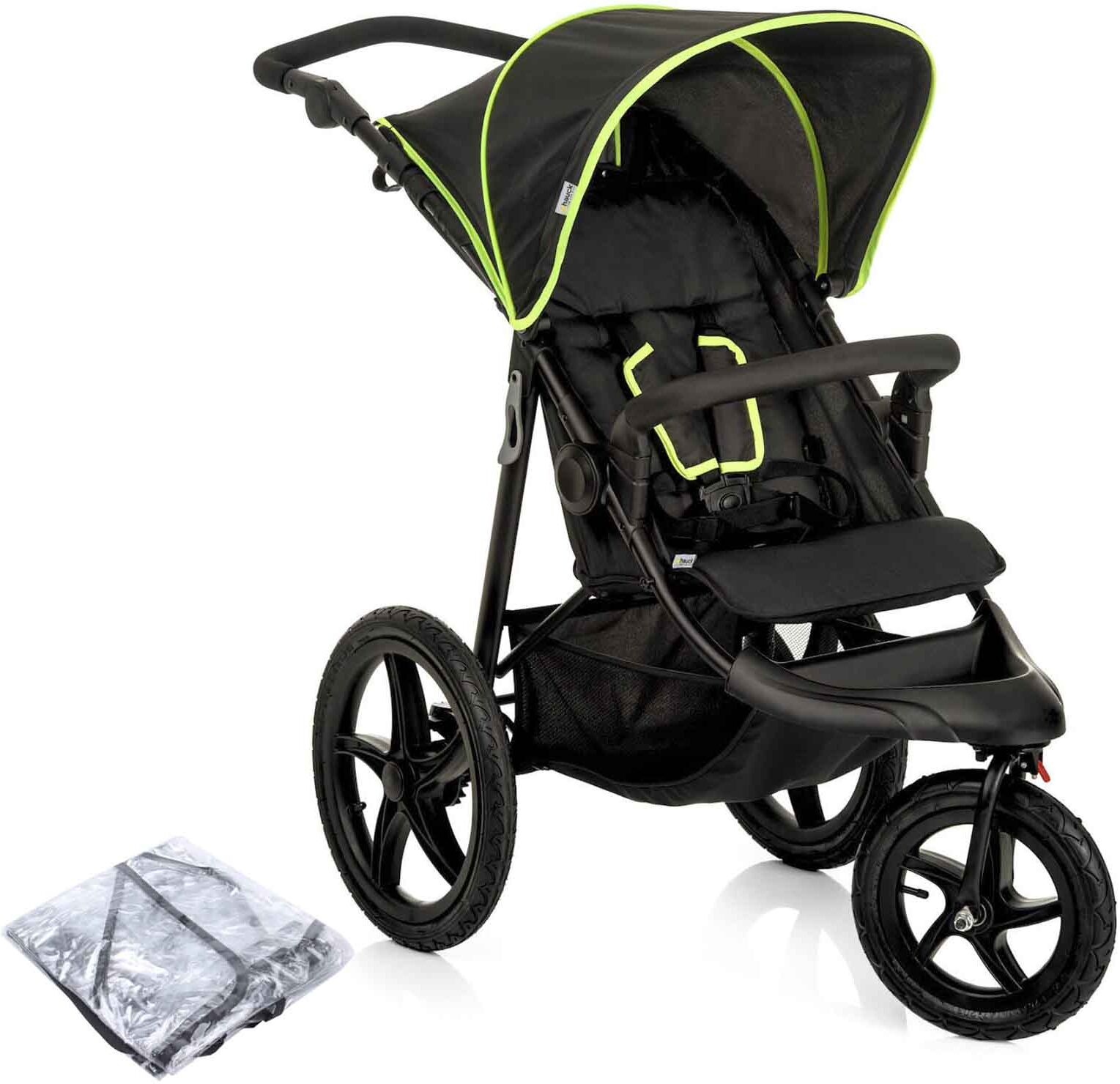 Hauck Runner 3 Wheel Pushchair - Black / Neon Yellow