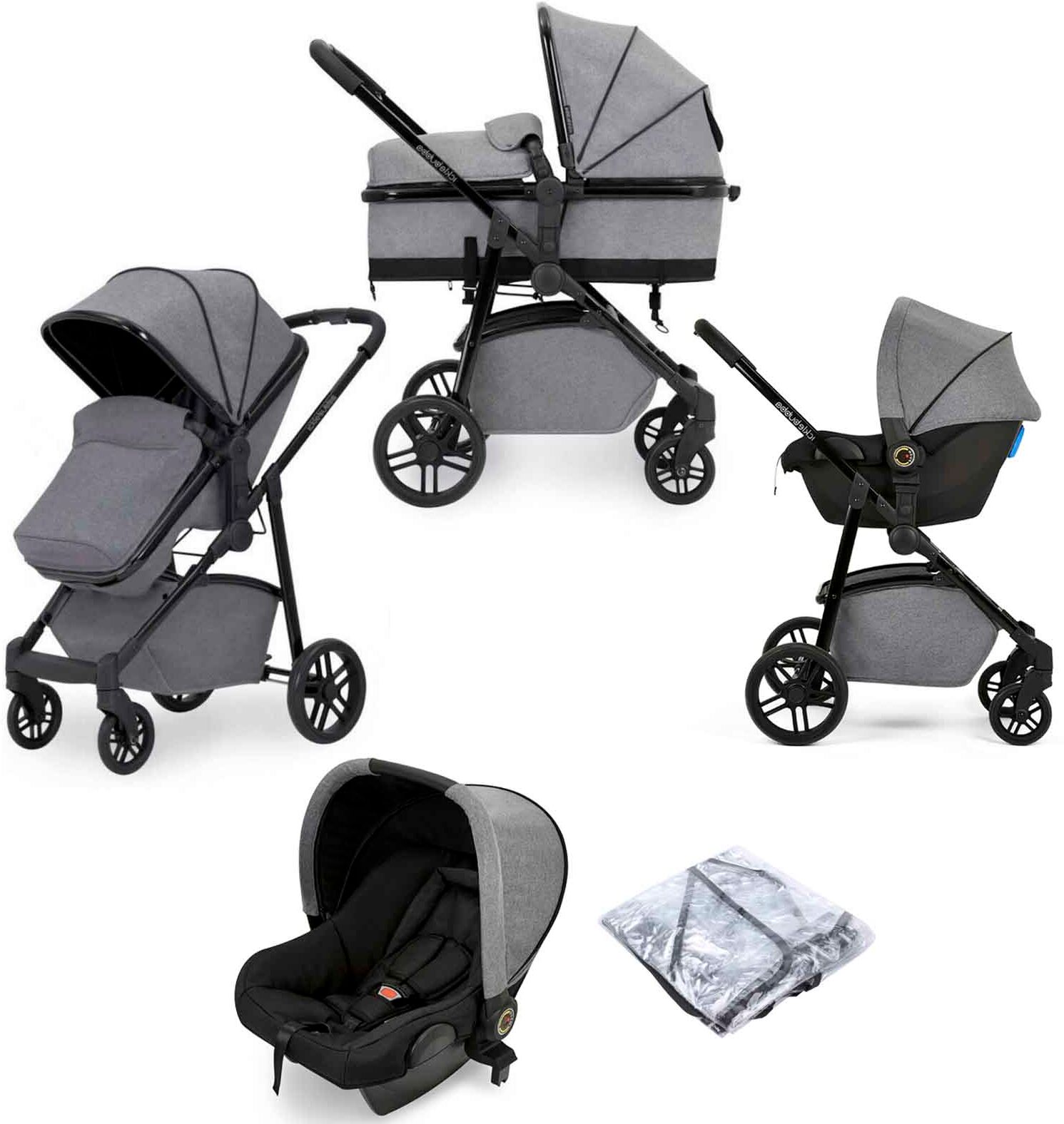 Ickle Bubba Moon 3 in 1 Travel System - Grey