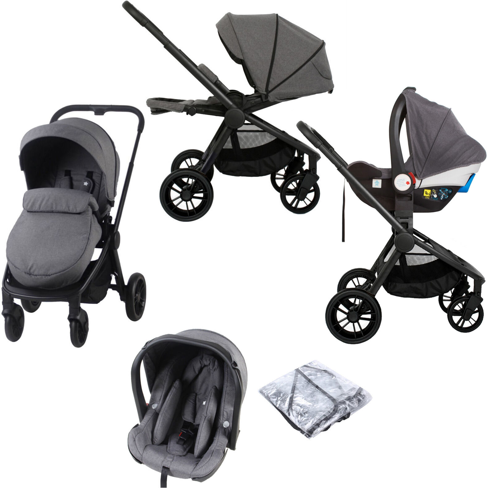 My Babiie MB400 I-Size Travel System *Billie Faiers Signature Range* - Grey Melange