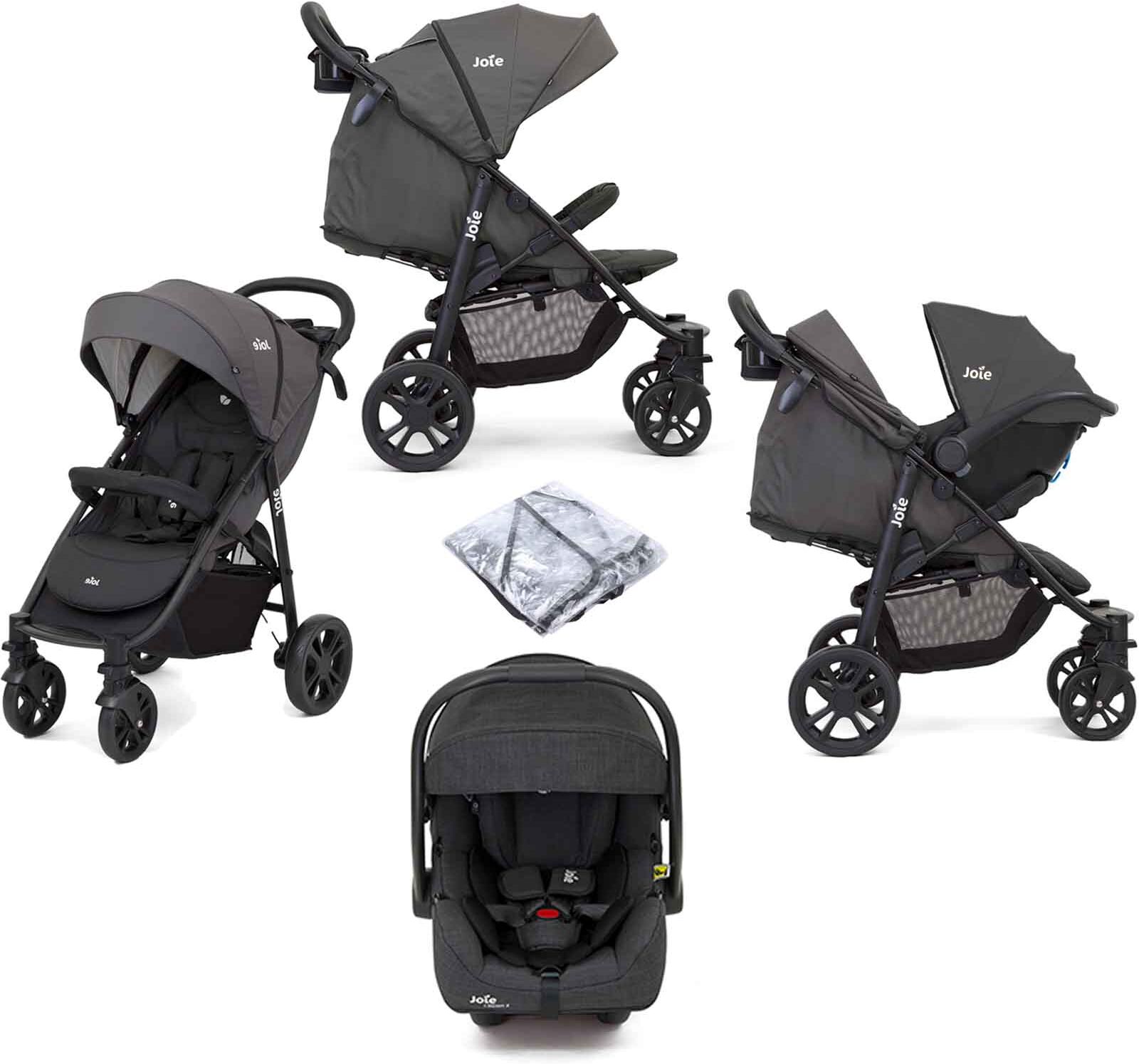 Joie Litetrax 4 Wheel (i-Gemm 2) Pushchair Travel System - Coal