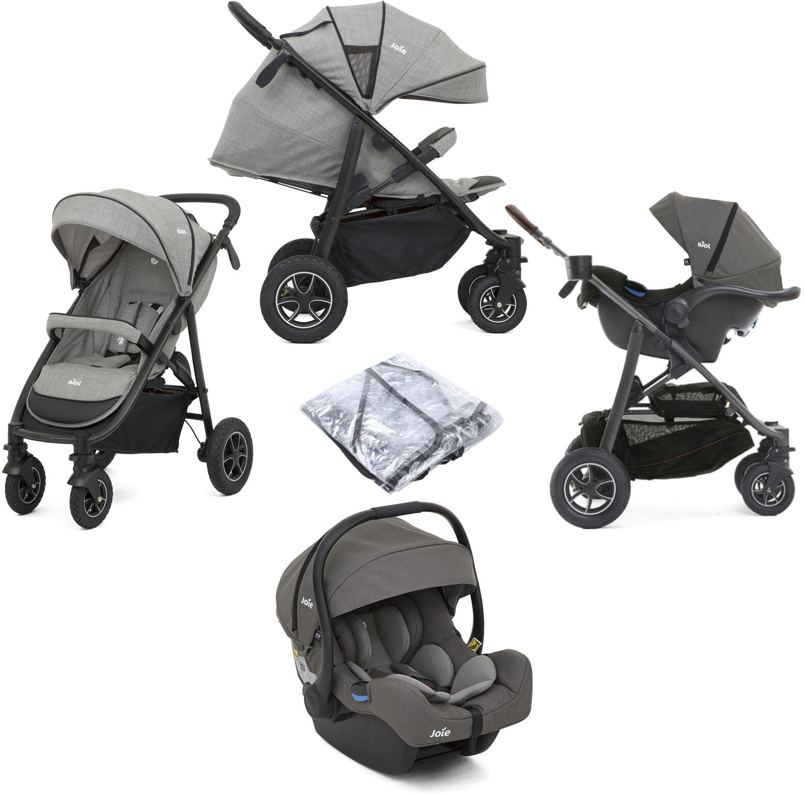 Joie MyTrax S (I-Gemm) Travel System - Grey