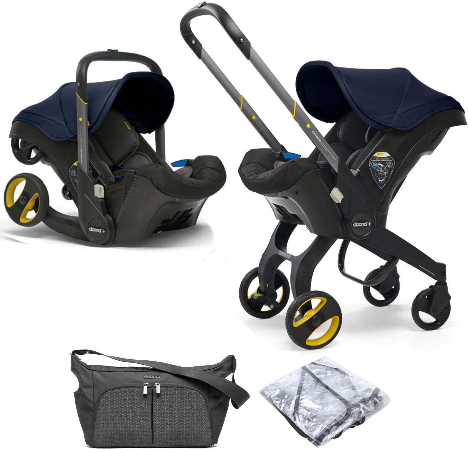 Doona Infant Car Seat / Stroller With Free Raincover & Changing Bag - Royal Blue