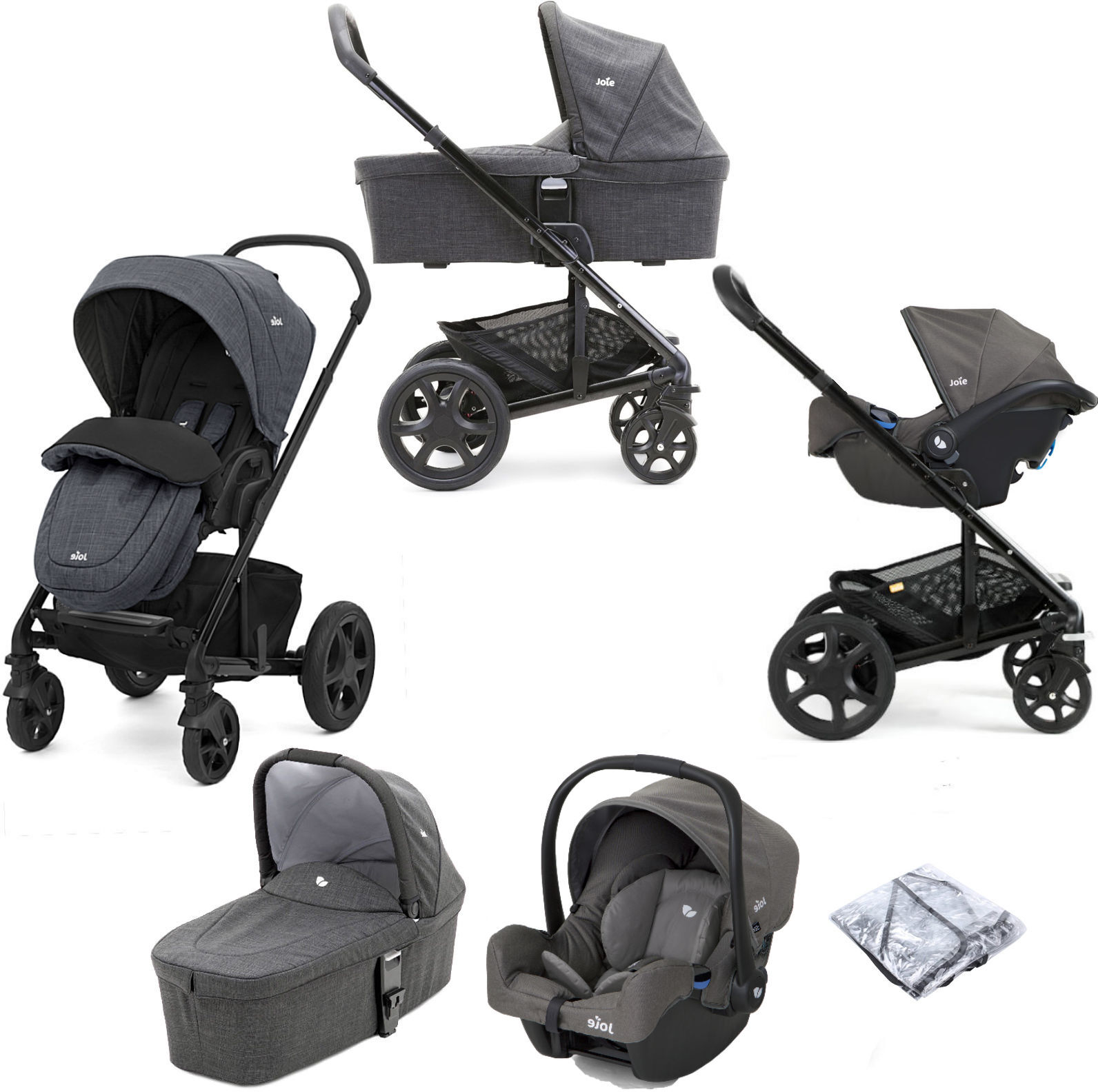 Joie Chrome DLX (Gemm) Travel System With Carrycot - Pavement