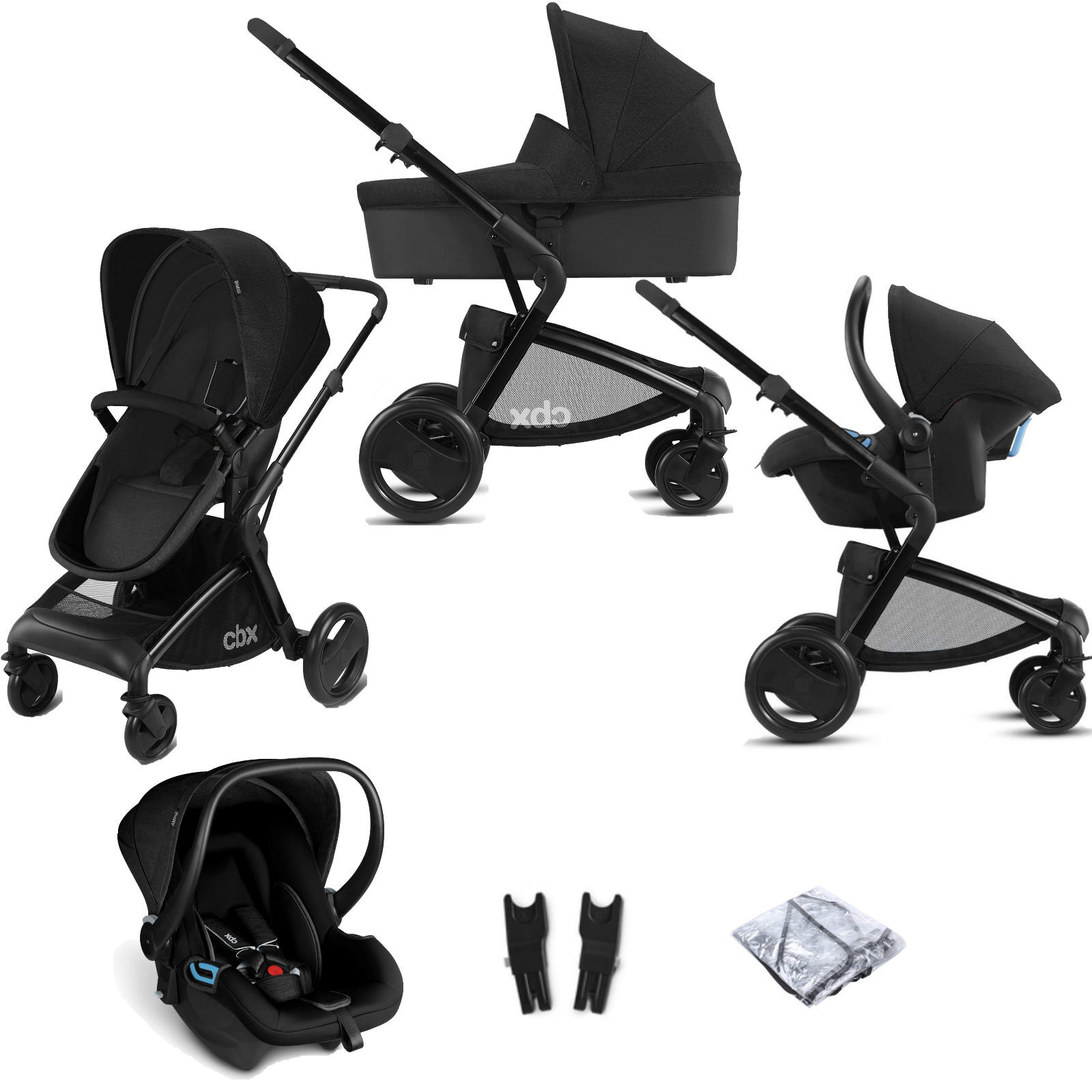 CBX Cybex CBX Bimisi Pure (Shima) Travel System with Carrycot - Smoky Anthracite