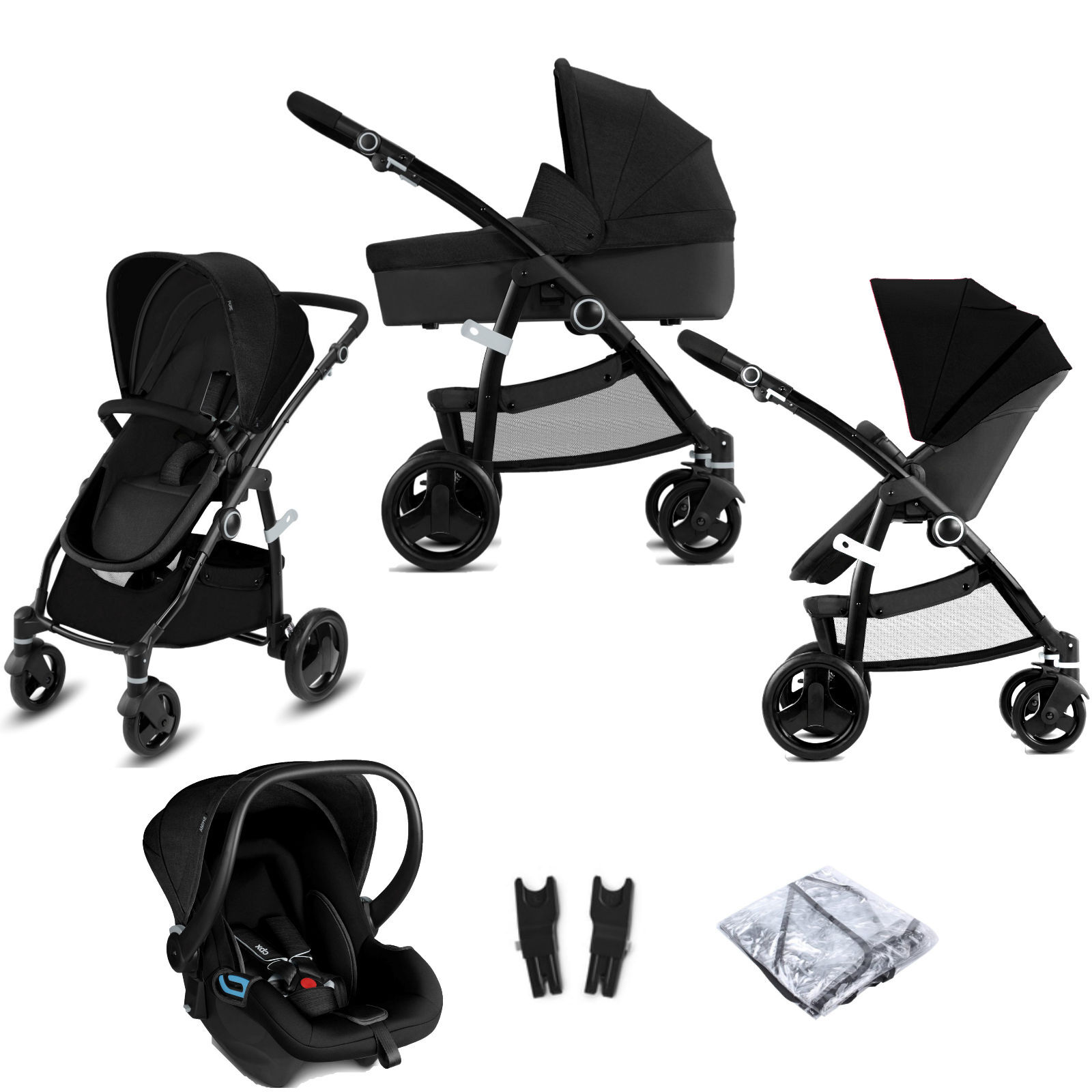 CBX Cybex CBX Leotie Pure (Shima) Travel System with Carrycot - Smoky Anthracite