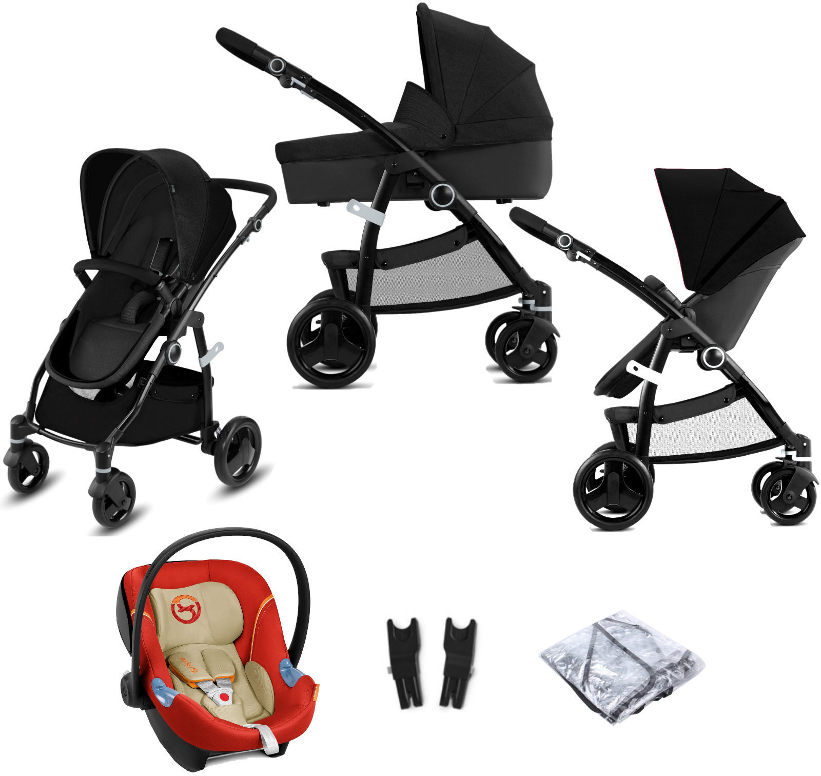 CBX Cybex CBX Leotie Pure (Aton M) Travel System with Carrycot - Smoky Anthracite