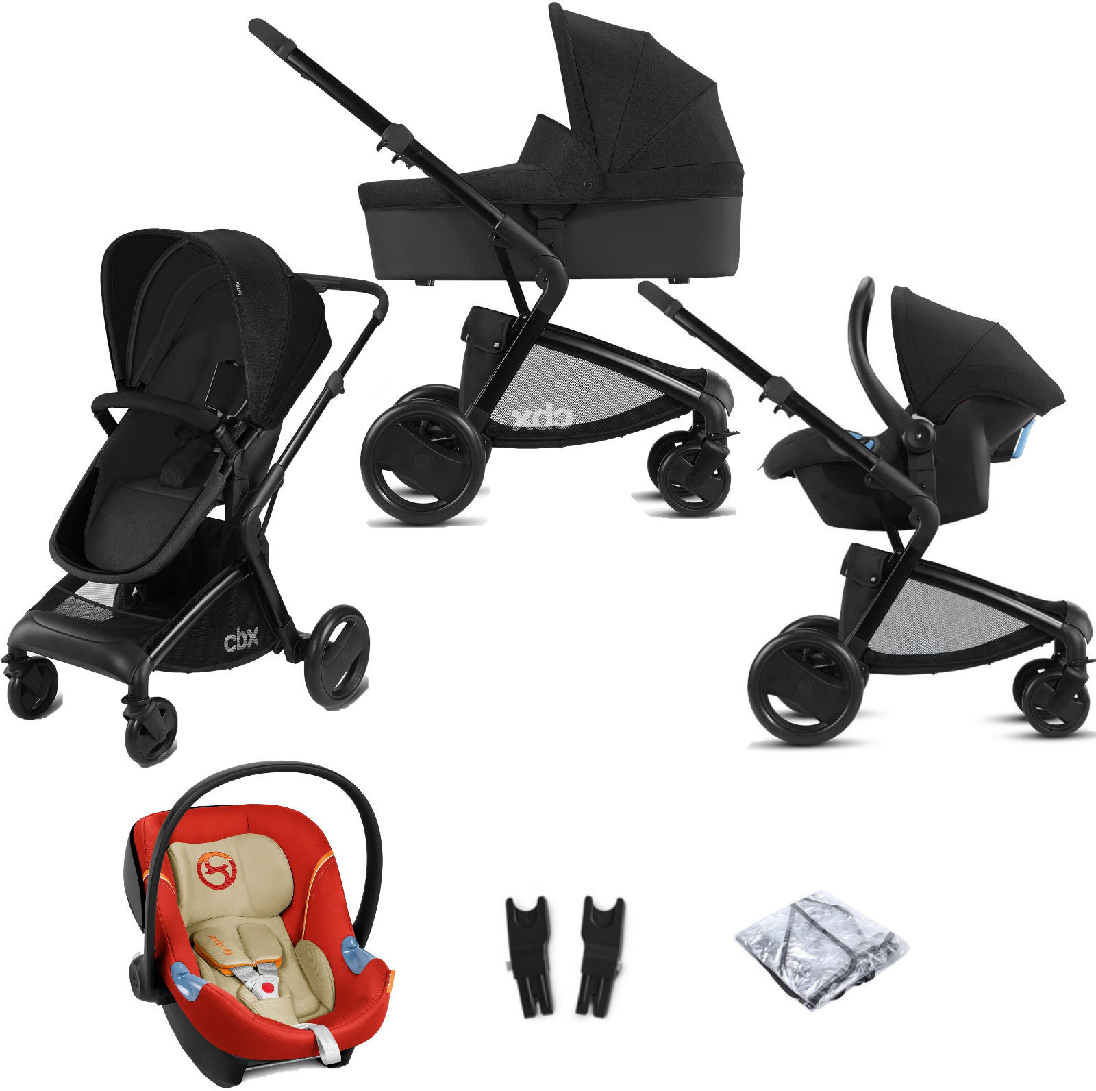 CBX Cybex CBX Bimisi Pure (Aton M) Travel System with Carrycot - Smoky Anthracite