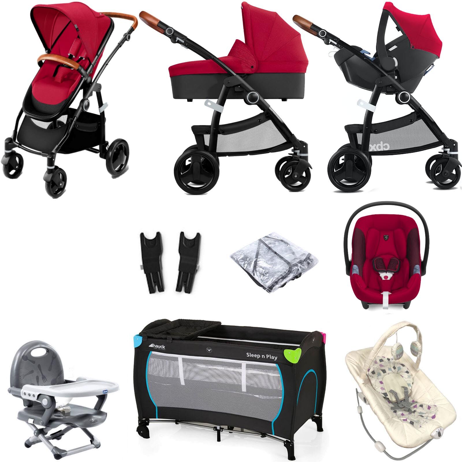 CBX Cybex CBX Leotie Lux (Aton M i-Size) Everything You Need Travel System with Carrycot - Crunchy Red