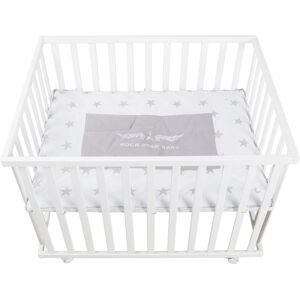 roba® Laufgitter »Rock Star Baby2 weiss, 100x75 cm«, bis 15 kg, mit Stoffeinlage weiss