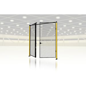 Axelent Maschinenschutzgitter X-GUARD, Türanbaupaket (ohne Türwandelement, Stützen und Verriegelung), Doppeltür als Schwenktür, HxB 2300 x max. 3000