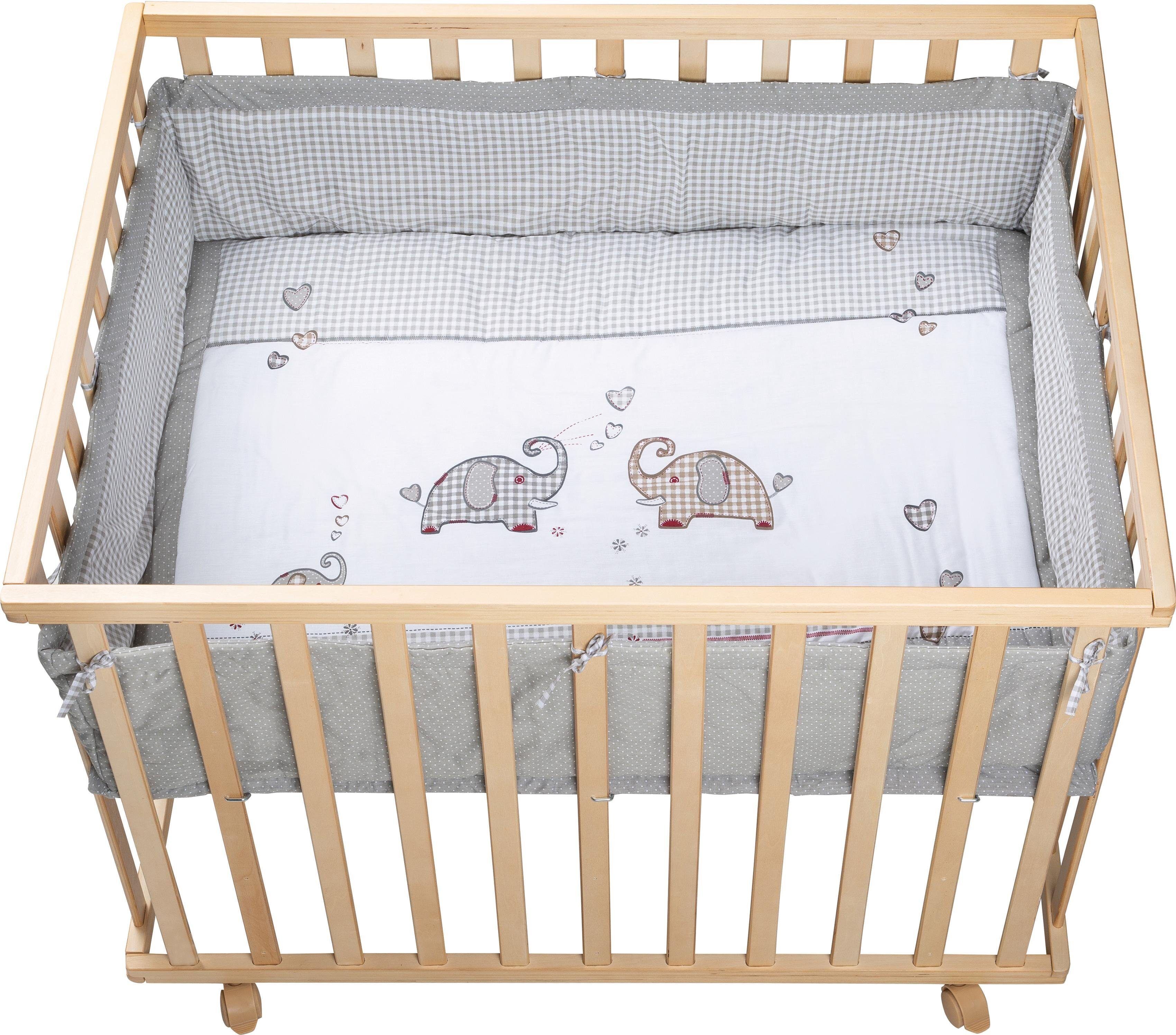 roba® Laufgitter »Jumbo twins grau, 100x75«, bis 15 kg, mit Laufgittereinlage beige