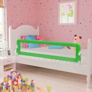 vidaXL Barandilla De Seguridad Cama De Niño 2 Uds Verde 150x42 Cm