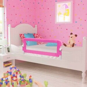 vidaXL Barandilla De Seguridad Cama De Niño 2 Uds Rosa 102x42 Cm