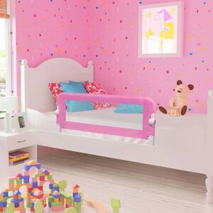 vidaXL Barandilla de seguridad cama de niño poliéster rosa 120x42 cm