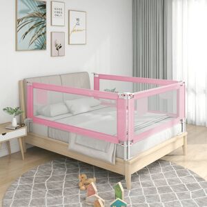 vidaXL Barandilla de seguridad cama de niño rosa tela 100x25 cm