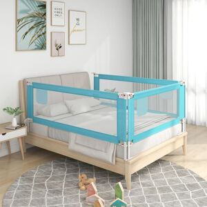 vidaXL Barandilla de seguridad cama de niño azul tela 190x25 cm