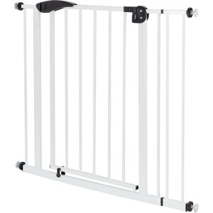 ECD GERMANY Barrière de Sécurité pour Enfants, Chiens, Largeur 85-95 cm, sans Perçage, Blanc, Pivotant des Deux Côtés, Fermeture Automatique, Garde-Porte - Publicité