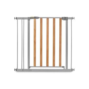 Hauck Barrière de sécurité Woodlock 2 + extension 9cm - Bois et gris - Publicité