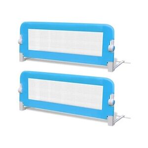 VIDAXL Barrière de lit de sécurité pour tout-petits 2pcs Bleu 102x42cm - Publicité