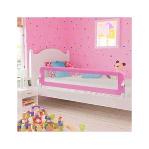 VIDAXL Barrière de sécurité de lit d'enfant Rose 180x42 cm Polyester - Publicité