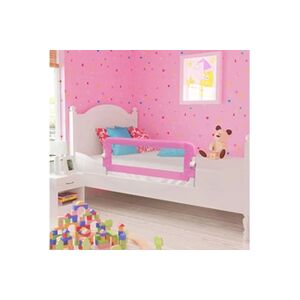 VIDAXL Barrière de sécurité de lit d'enfant Rose 120x42 cm Polyester - Publicité