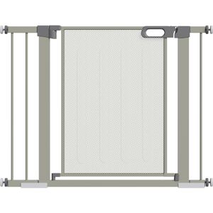 PawHut Barrière de sécurité barriere escalier pour animaux domestique avec fermeture automatique double verrouillage largeur 75-103 cm gris