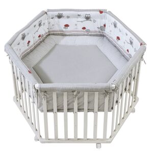 roba Parc bebe hexagonal Adam et hibou, bois blanc