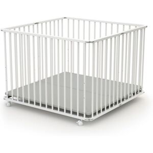 WEBABY Parc bébé pliable hêtre blanc 100x100 cm 100x100 cm