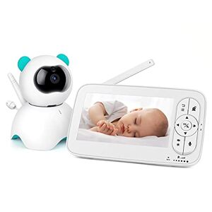 heîmvisîon Babyphone vidéo HM136 Écran LCD de 5" 720p HD Audio bidirectionnel, Alarme de température et de Son Caméra de Surveillance avec Grand Angle de 110 ° Portée jusqu'à 300 m Vision Nocturne - Publicité