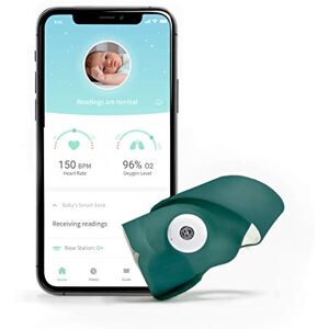 Owlet Babyphone Smart Sock 3 Écoute-bébé avec Suivi de la Fréquence Cardiaque, du Niveau d'Oxygène et du Sommeil (0-18 Mois) Vert Océan - Publicité