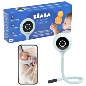 Béaba , Ecoute Bébé Vidéo, Babyphone Zen Connect, Caméra Full HD 1090p, Talkie-Walkie, Longue Portée, Connexion Mobile et Wifi, Berceuses, Tige flexible, Gris Perle - Publicité