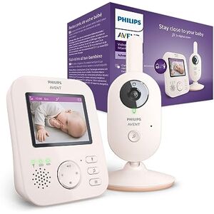 Philips Moniteur vidéo Avent Advanced Babyphone avec Image et Son, Couleur : Coral Cream, écran 2,8 Pouces, 2X grossissement, Vision Nocturne, 2 Voies, berceuses (modèle SCD881/26) - Publicité