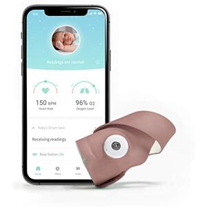 Owlet Babyphone Smart Sock 3 Écoute-bébé avec Suivi de la Fréquence Cardiaque, du Niveau d'Oxygène et du Sommeil (0-18 Mois) Rose Poudré - Publicité